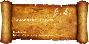 Javorszki Linda névjegykártya